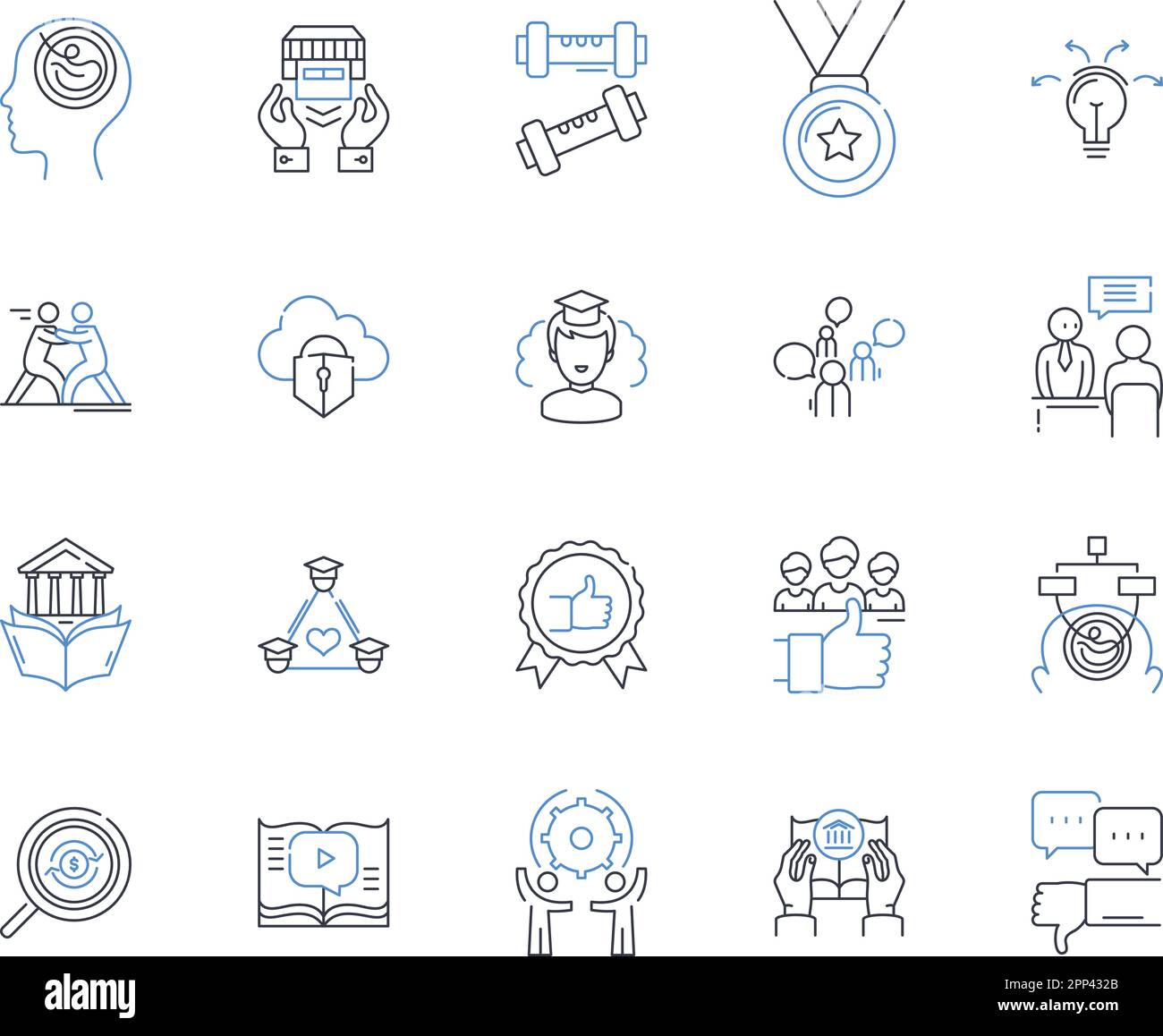 Unified researching line icons collection. Collaboration, Integration, Synergy, Connectivity, Innovation, Efficiency, Communication vector and linear Stock Vector