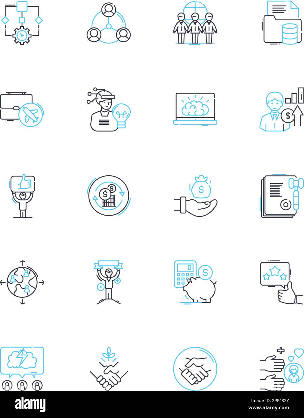 Financial Analysis linear icons set. Profitability, Liquidity, Solvency ...
