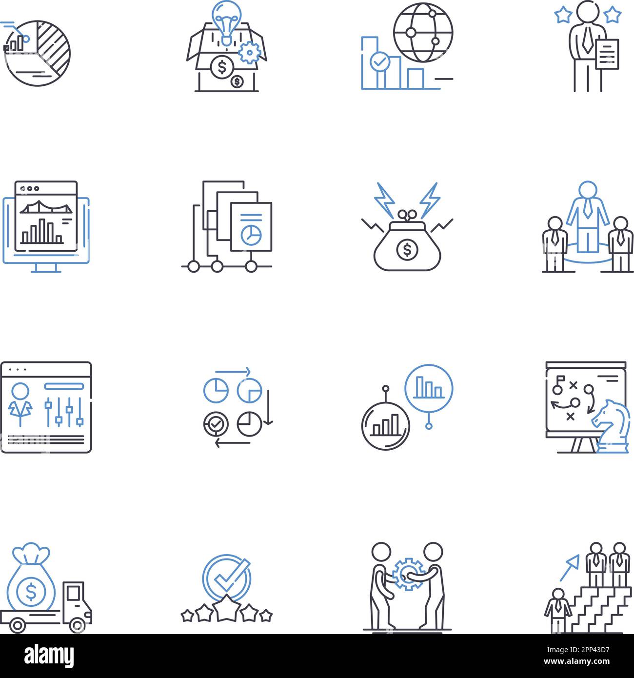 Ambitions line icons collection. determination, aspirations, goals