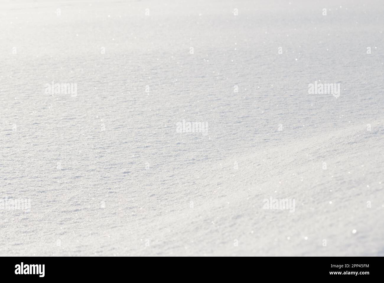 Full frame pure white fresh sparkling snow Stock Photo
