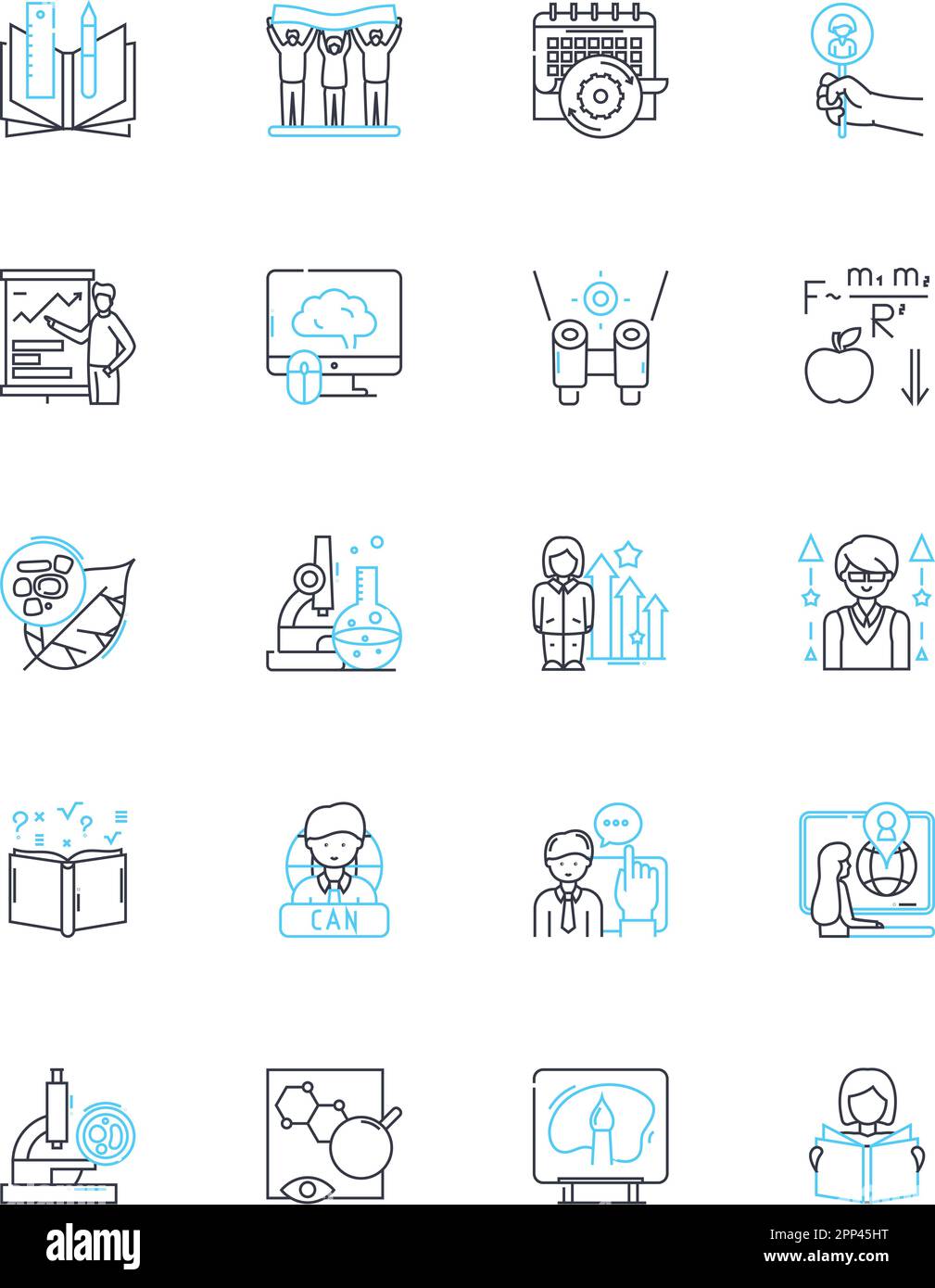 Clever learning linear icons set. Innovative, Resourceful, Strategic, Analytical, Curious, Creative, Adaptable line vector and concept signs Stock Vector