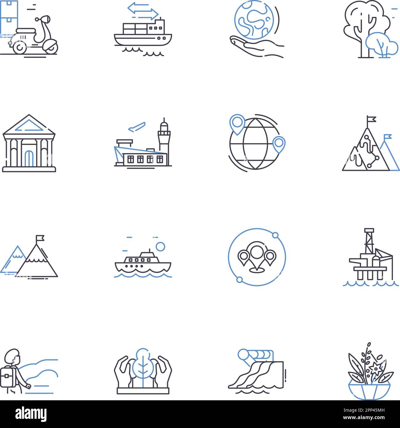 Snowscapes line icons collection. Snowfall, Winter, Blizzard, Frost 