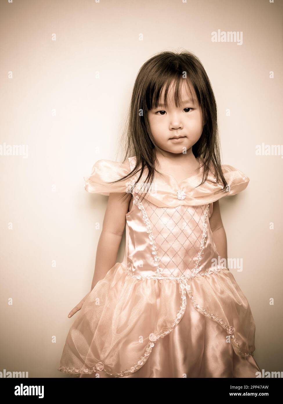 Portrait of an asian cute little girl, vintage style Stock Photo - Alamy