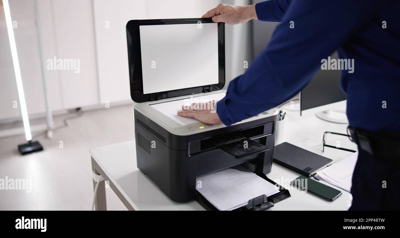 Corporate Office Printer Photocopy Machine. Laser Copier Stock Photo
