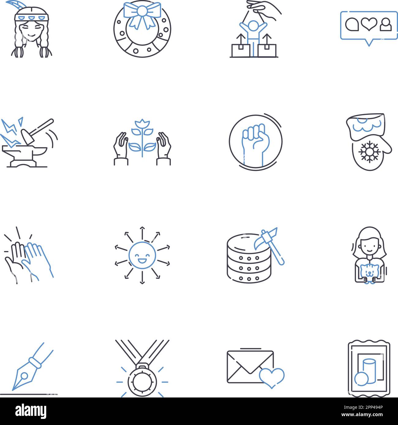 Discovery line icons collection. Exploration, Adventure, Revelation 