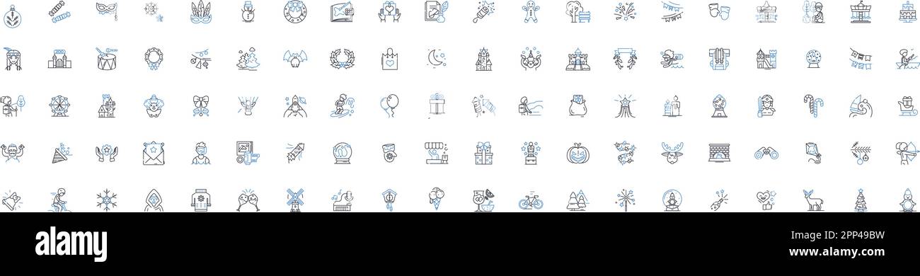 Technology enterprise line icons collection. Innovation, Disruption, Solutions, Automation, Integration, Transformation, Digitalization vector and Stock Vector