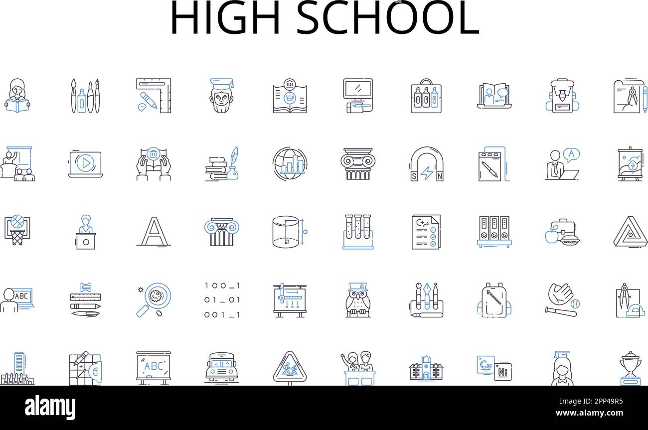 High school line icons collection. Savings, Expenses, Income, Funding ...