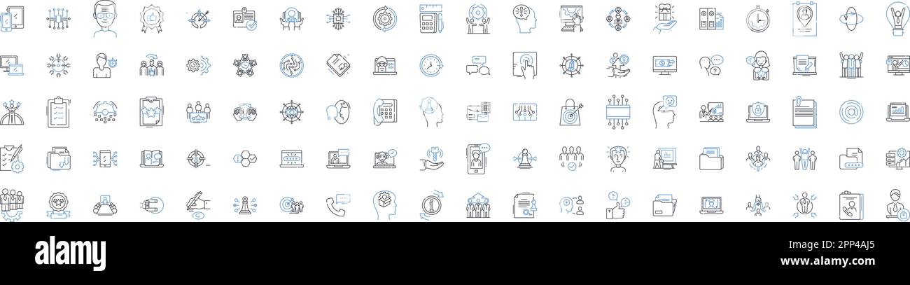Professional contacts line icons collection. Nerking, Connections ...