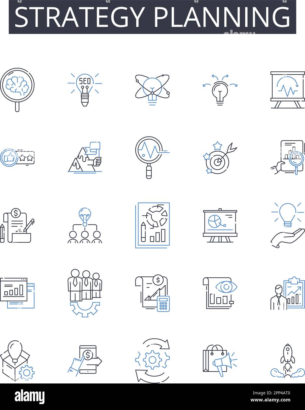 Strategy planning line icons collection. Archetypes, Individuation ...