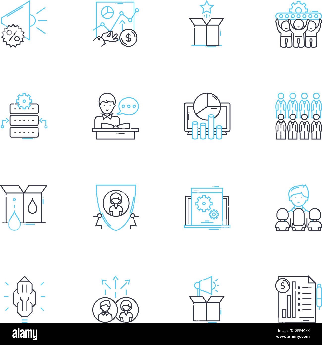 Partnership enterprise linear icons set. Collaboration, Synergy, Alliance, Trust, Joint venture, Cooperation, Loyalty line vector and concept signs Stock Vector