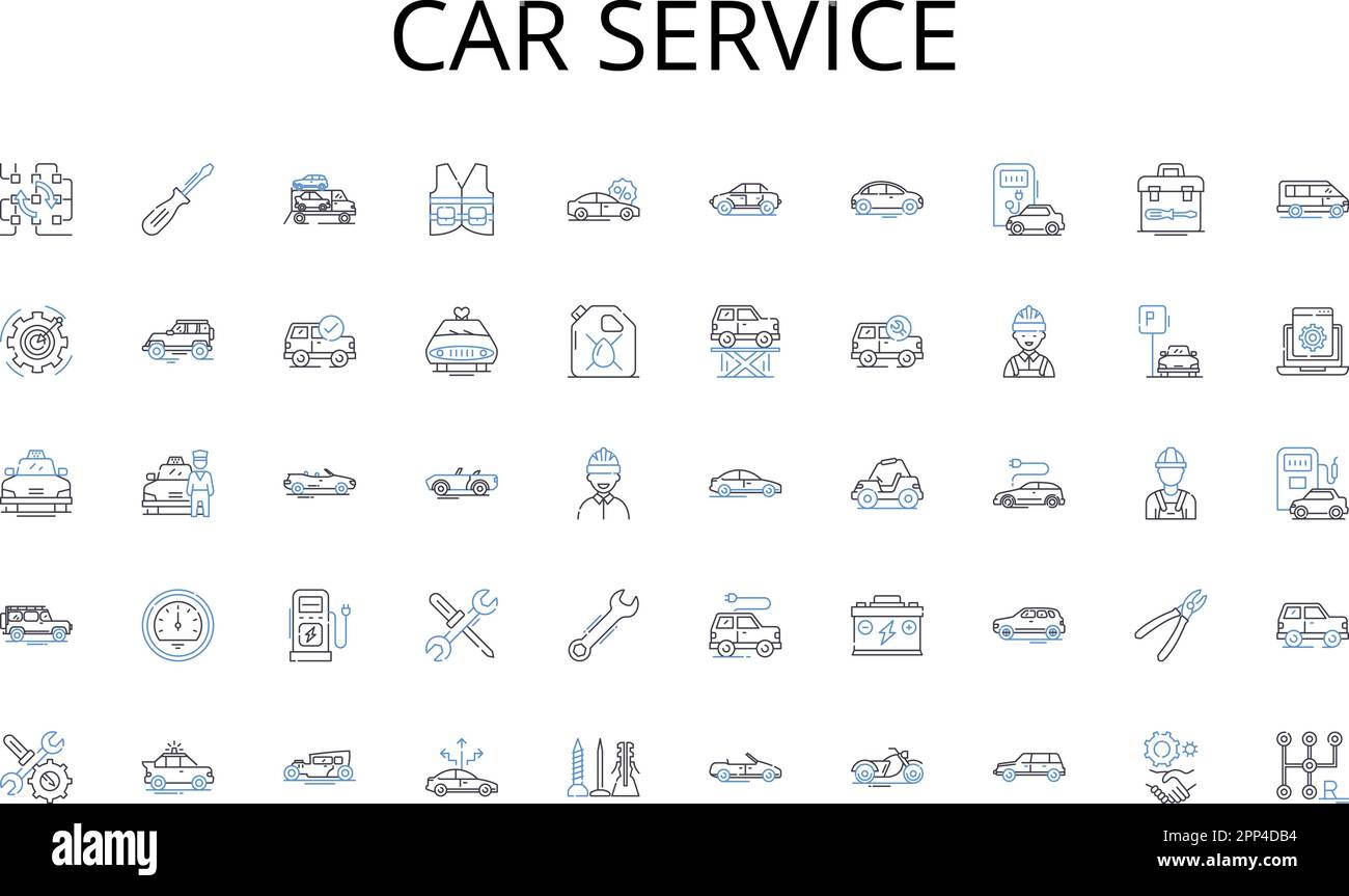 Car service line icons collection. Ritual, Etiquette, Protocol, Culture, Norms, Customs, Hierarchy vector and linear illustration. Formality,Corporate Stock Vector