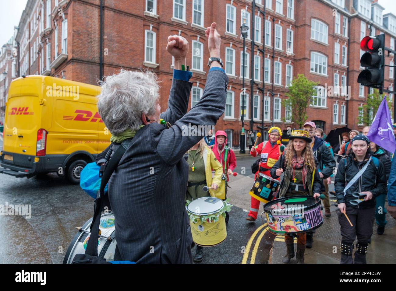 Extinction Rebellion Return for their first large weekend protest doing multiple pickets at various Government Locations in the city Stock Photo