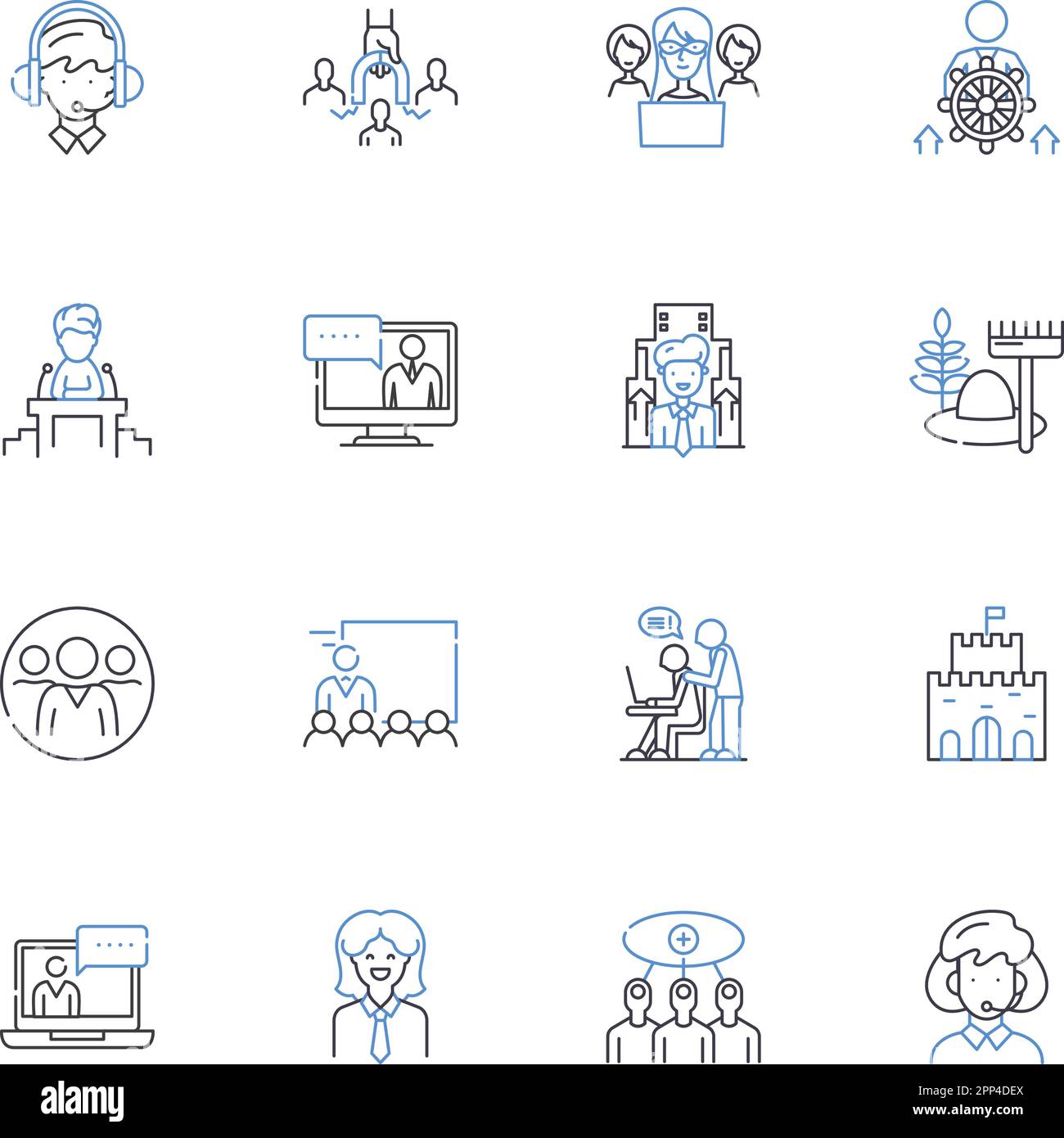 Strategic planning line icons collection. Forecasting, Vision, Analysis ...