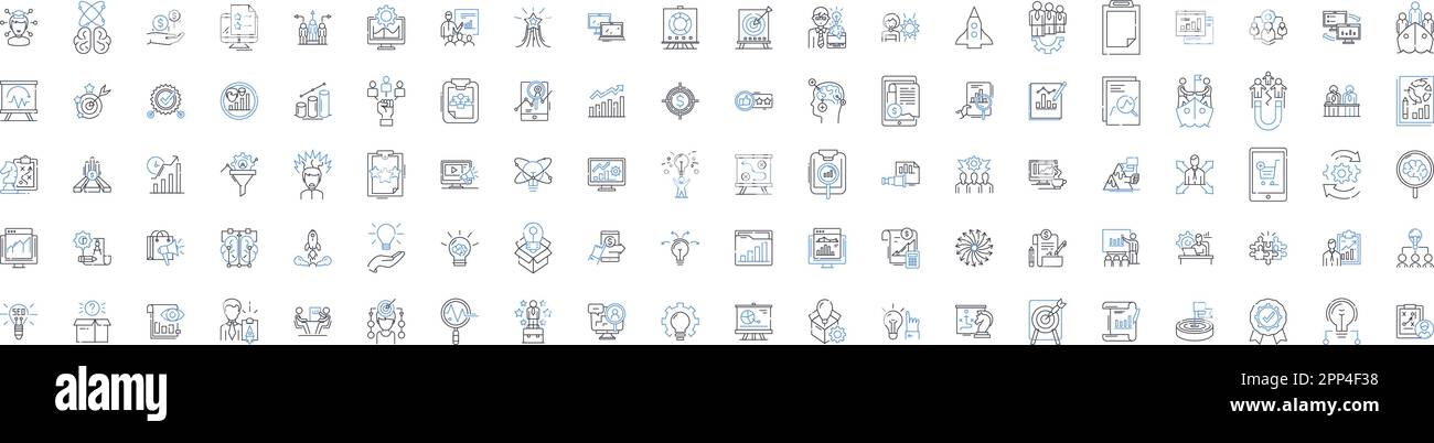 Marketing idea line icons collection. Virality, Segmentation, Influencers, Gamification, Personalization, Storytelling, Content vector and linear Stock Vector