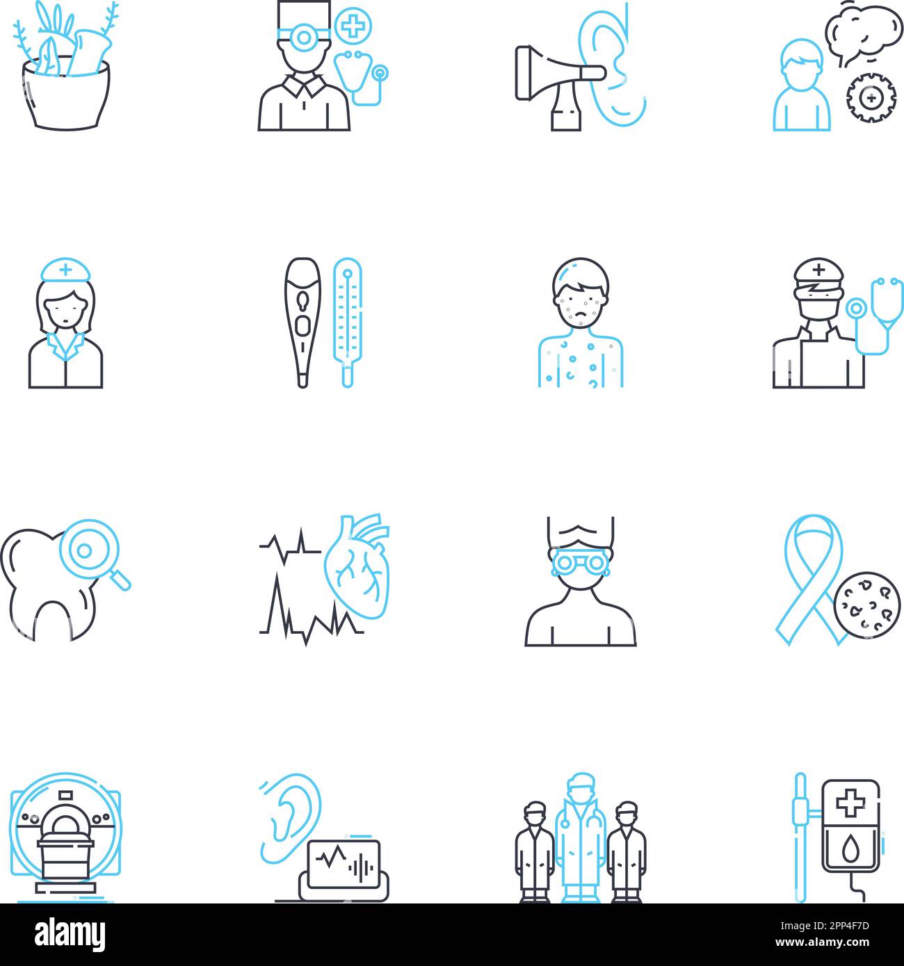 Engineering Medicine linear icons set. Biomechanics, Nanotechnology ...