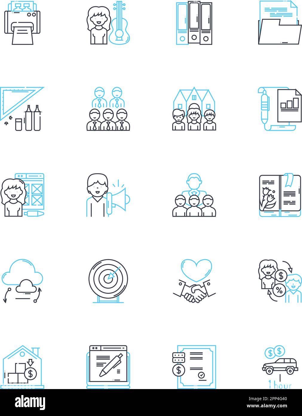 Far-flung headquarters linear icons set. Remote, Isolated, Distant, Outlying, Secluded, Faraway, Unreachable line vector and concept signs. Piering Stock Vector