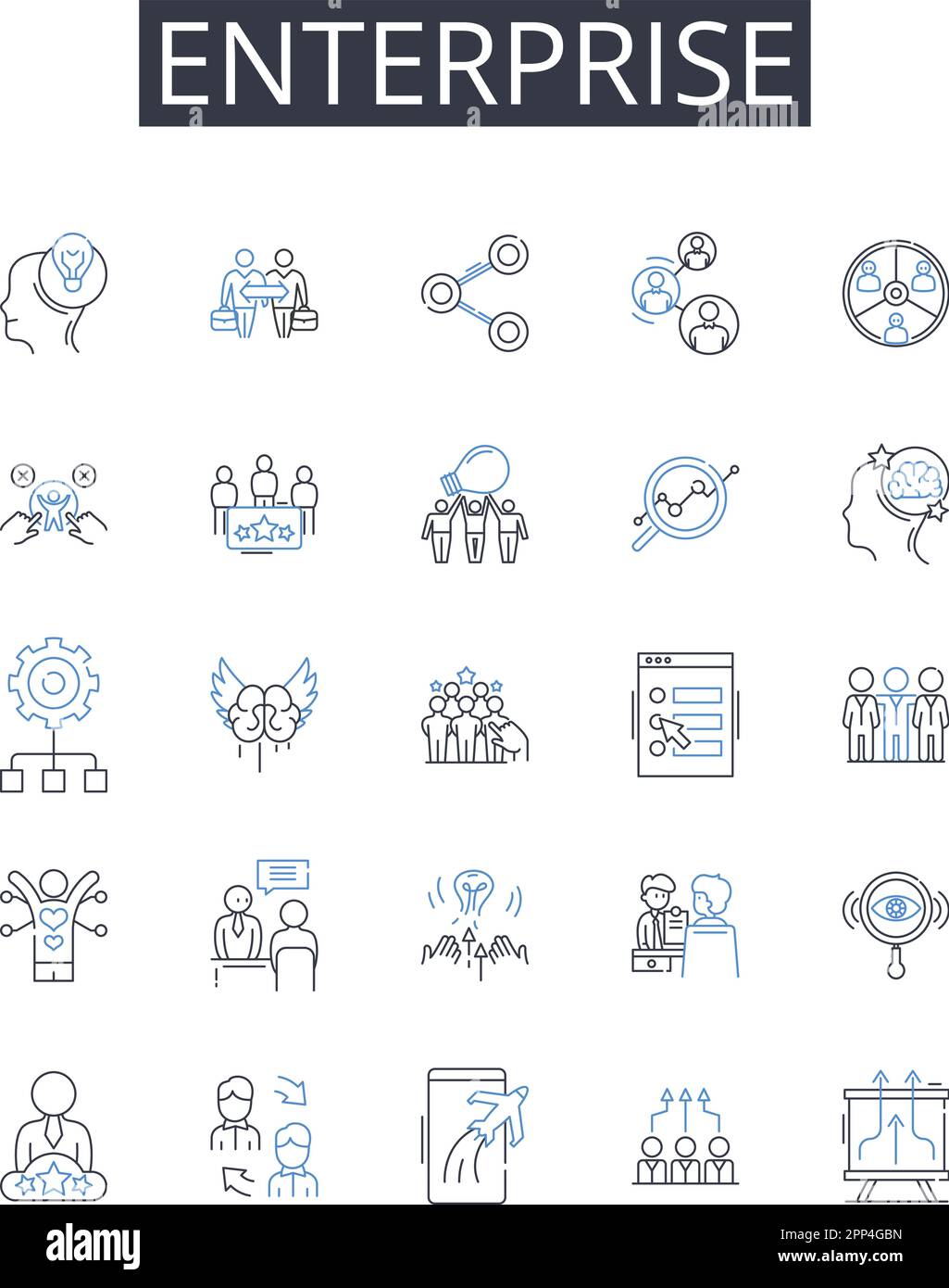 Enterprise line icons collection. Business, Corporation, Company ...