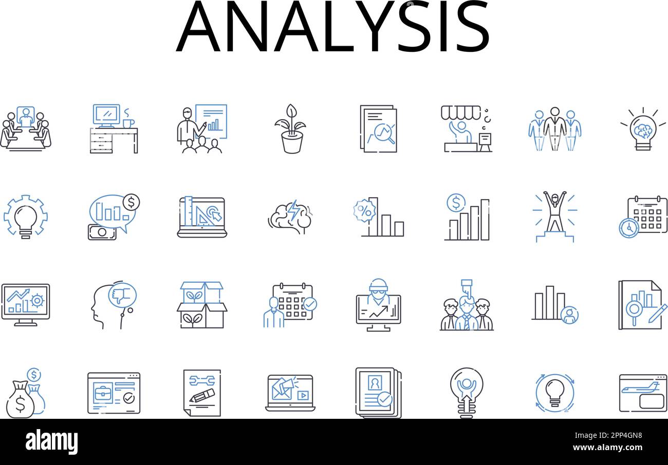 Analysis line icons collection. Evaluation, Assessment, Appraisal
