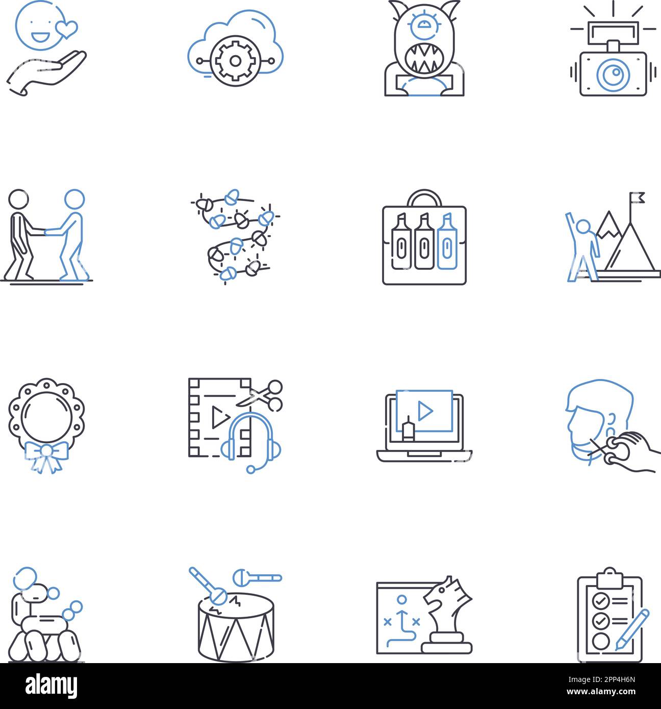 Extracurricular activities line icons collection. Athletics, Debate