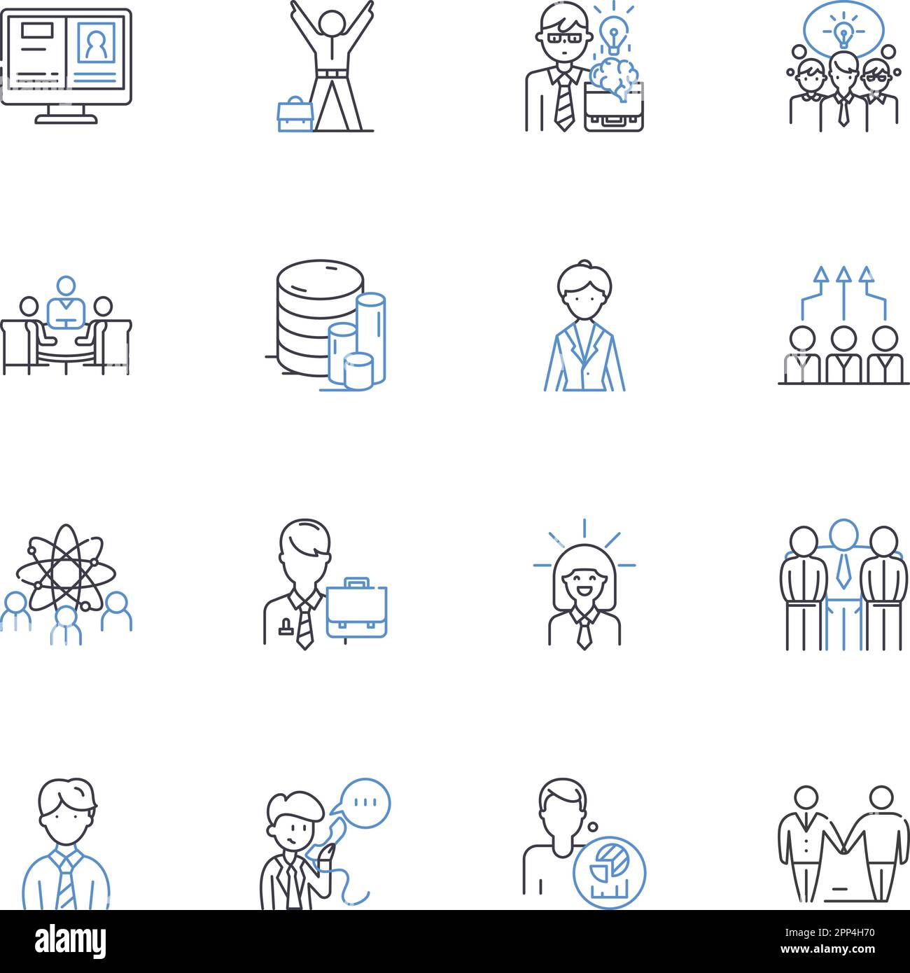 Workplace cronies line icons collection. Nepotism, Favoritism, Cliques, Cozy, Insider, Patronage, Affinity vector and linear illustration. Clan,Gang Stock Vector