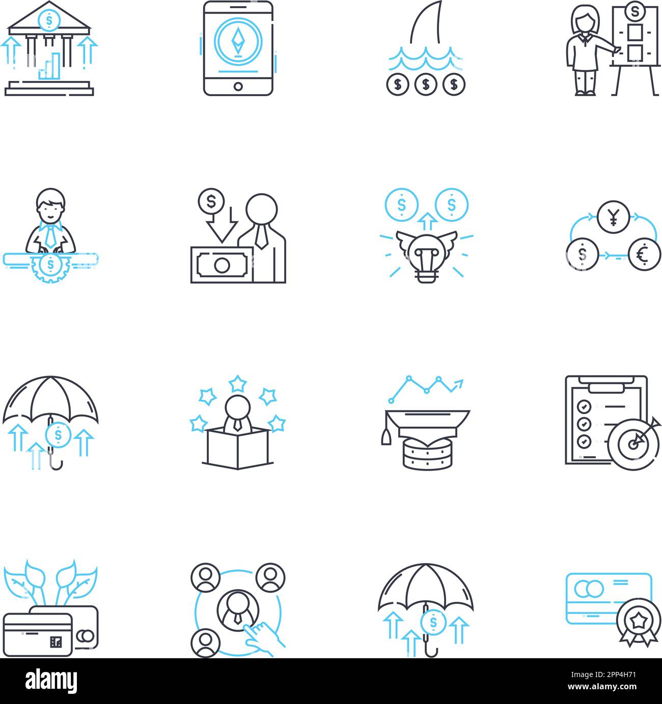 Payment proceeds linear icons set. Transactions, Remittance ...