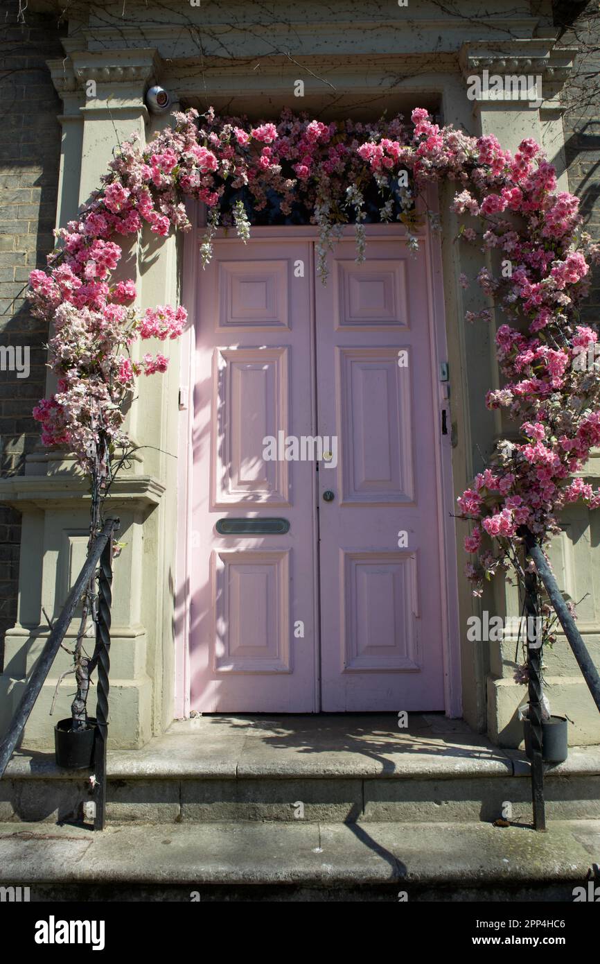 UK, Norfolk - Colourful Doorway in Norwich Stock Photo
