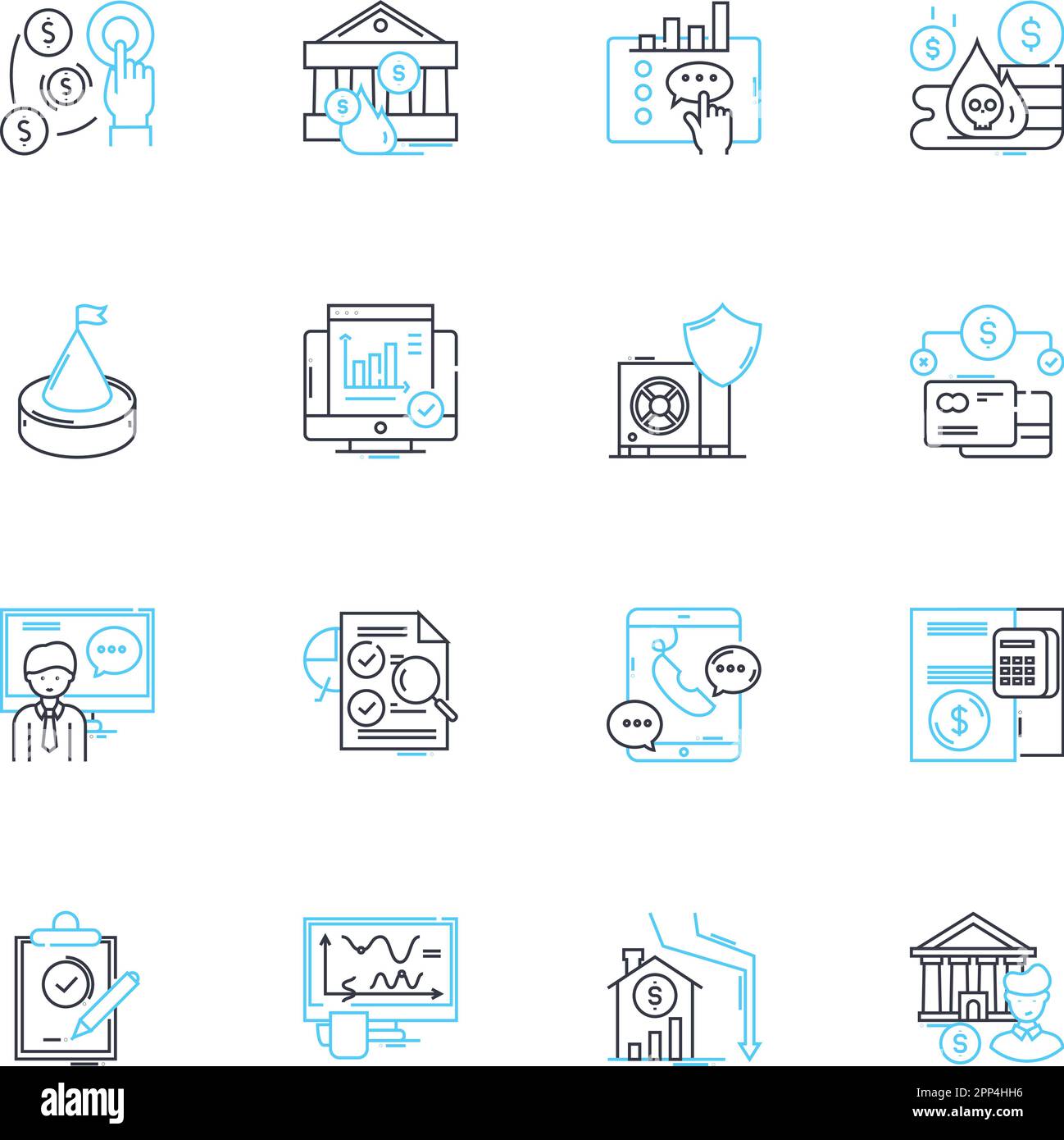 Business funding linear icons set. Finance, Capital, Investment, Loans, Funding, Credit, Cashflow line vector and concept signs. Venture,Microfinance Stock Vector
