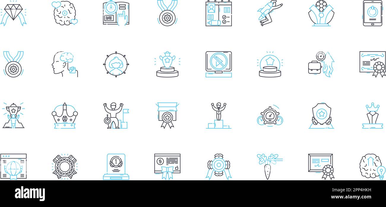Leadership Development linear icons set. Mentorship , Influence ...