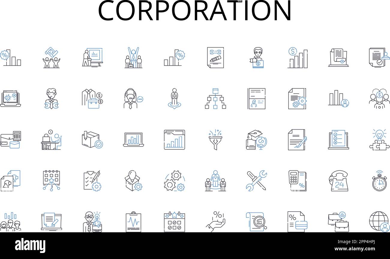 Corporation line icons collection. Medications, Prescriptions, Vaccines ...