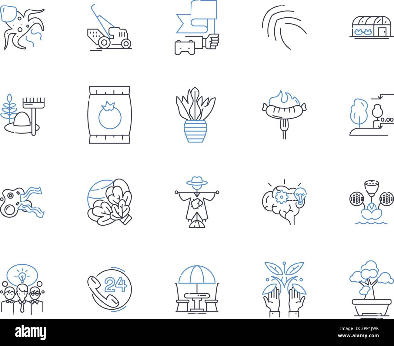 Event planning line icons collection. Strategy, Creativity, Budgeting, Venue, Logistics, Catering, Entertainment vector and linear illustration Stock Vector