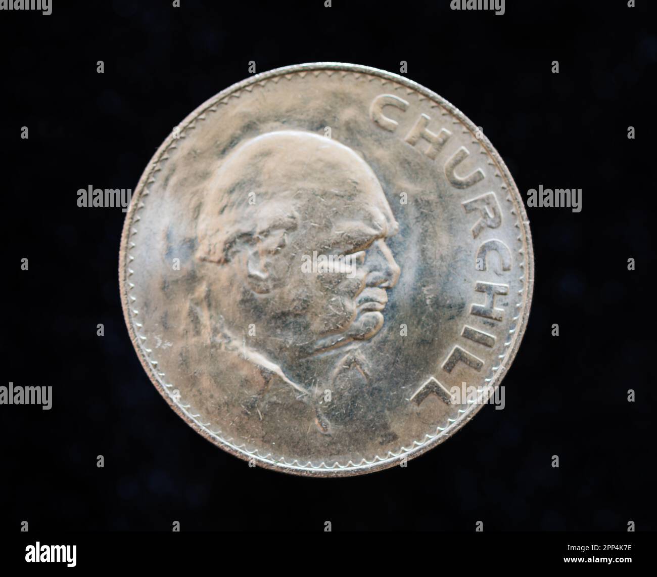 A UK Coin Comemorating Winston Churchill. Stock Photo