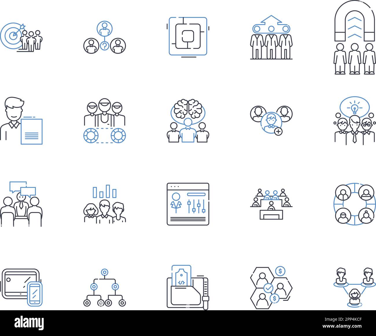 Product showcase line icons collection. Exhibition, Launch, Demo ...