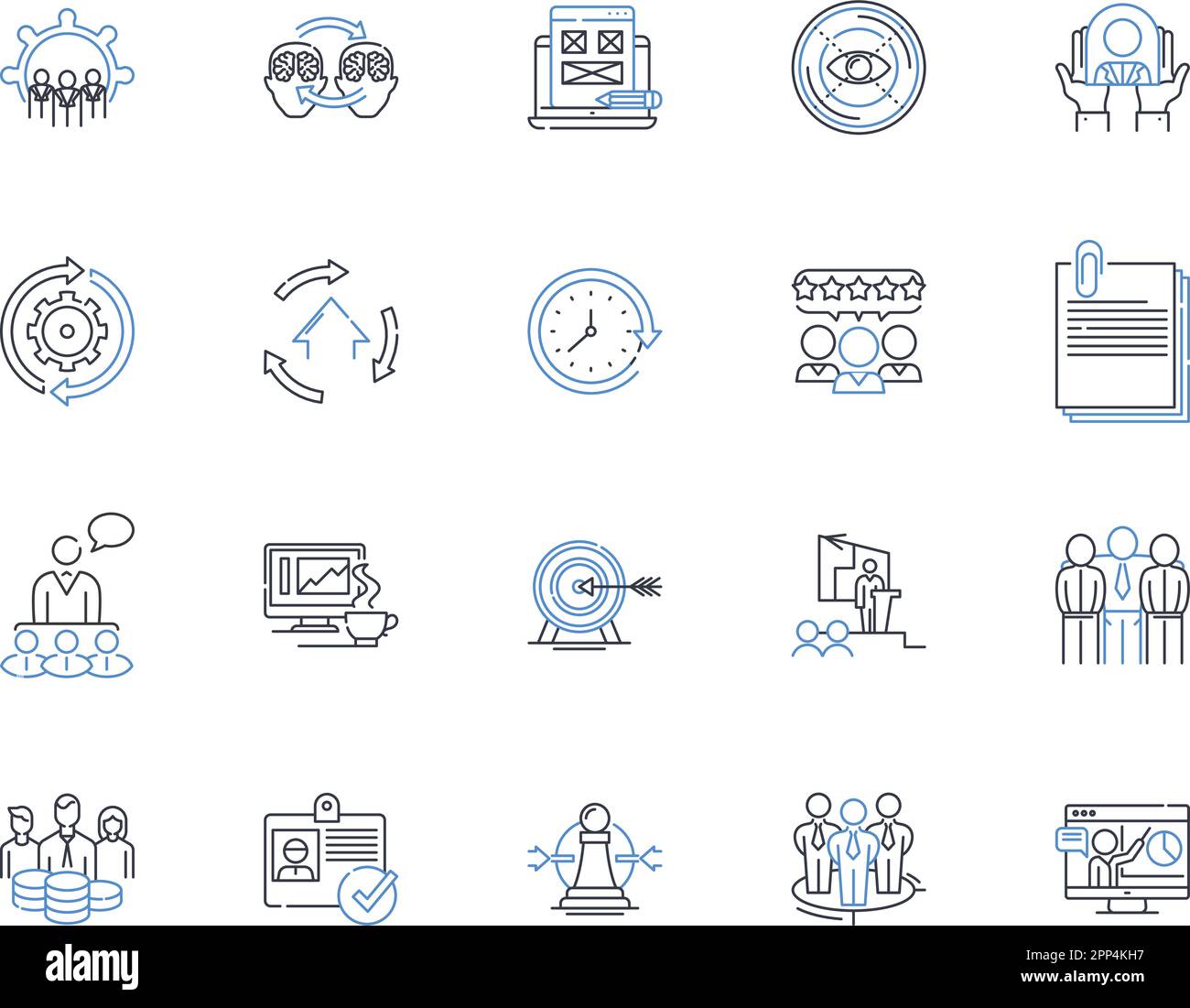 Administrative staff line icons collection. Secretarial, Clerical, Office, Support, Assistance, Administrative, Receptionist vector and linear Stock Vector