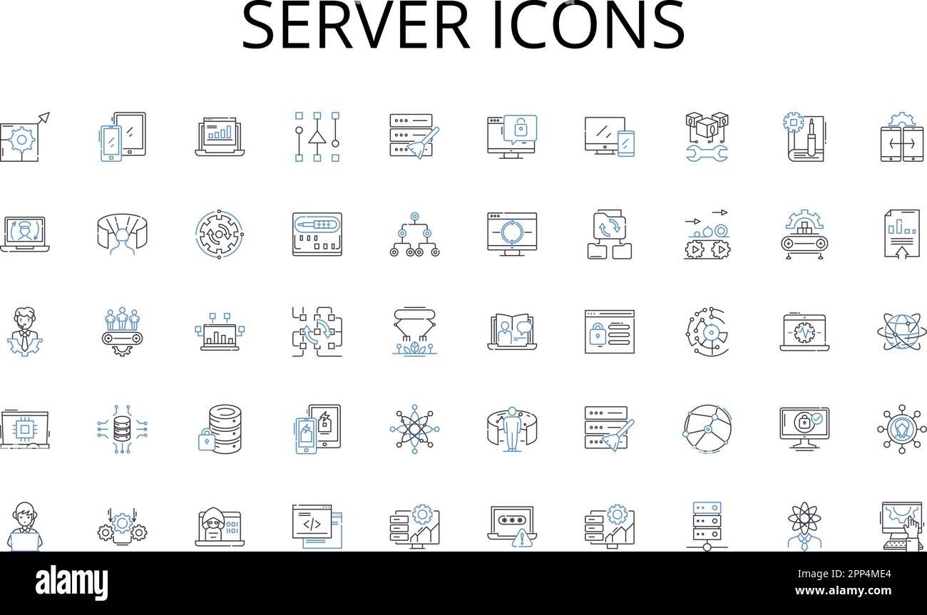 Server icons line icons collection. Leadership, Strategy, Planning ...