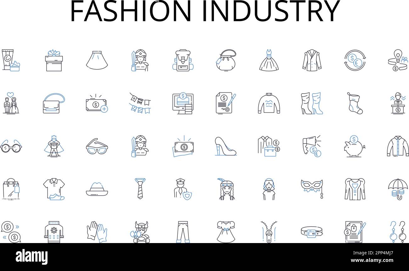 Fashion industry line icons collection. Statiry, Cards, Envelopes