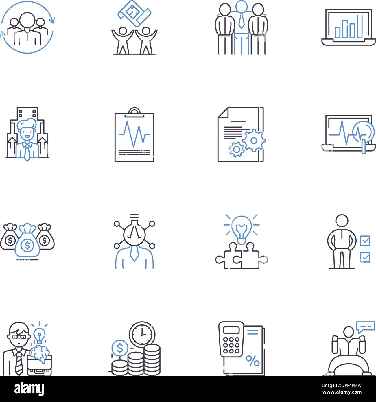 Customer profiling line icons collection. Demographics, Psychographics, Behavior, Preferences, Insights, Segmentation, Personalization vector and Stock Vector