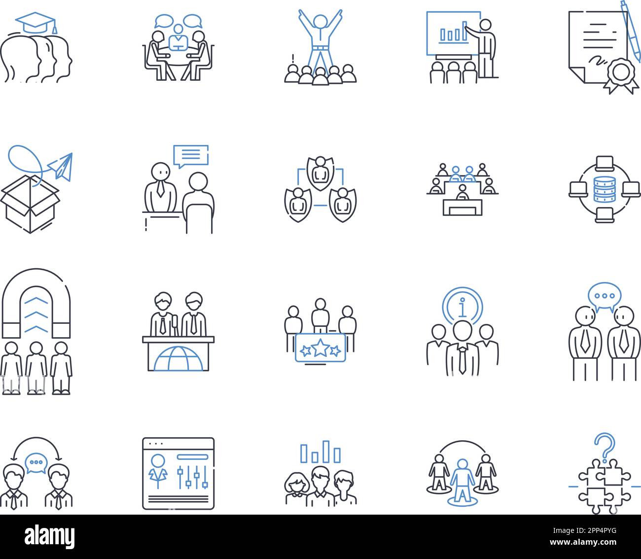 Marketing planning line icons collection. Strategy, Analytics, Objectives, Budget, Research, Segmentation, Targeting vector and linear illustration Stock Vector