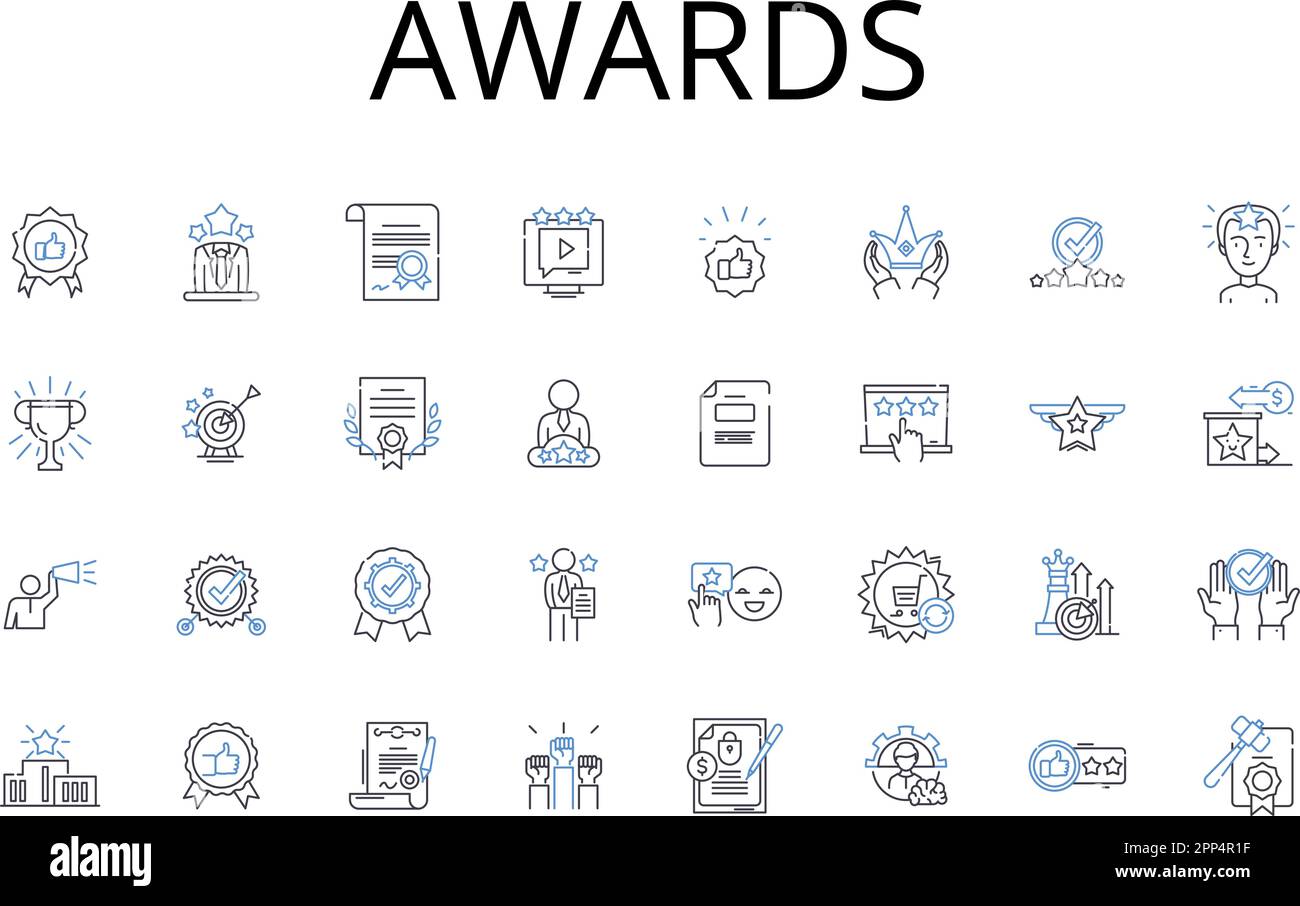 Awards line icons collection. Honors, Prizes, Trophies, Rewards