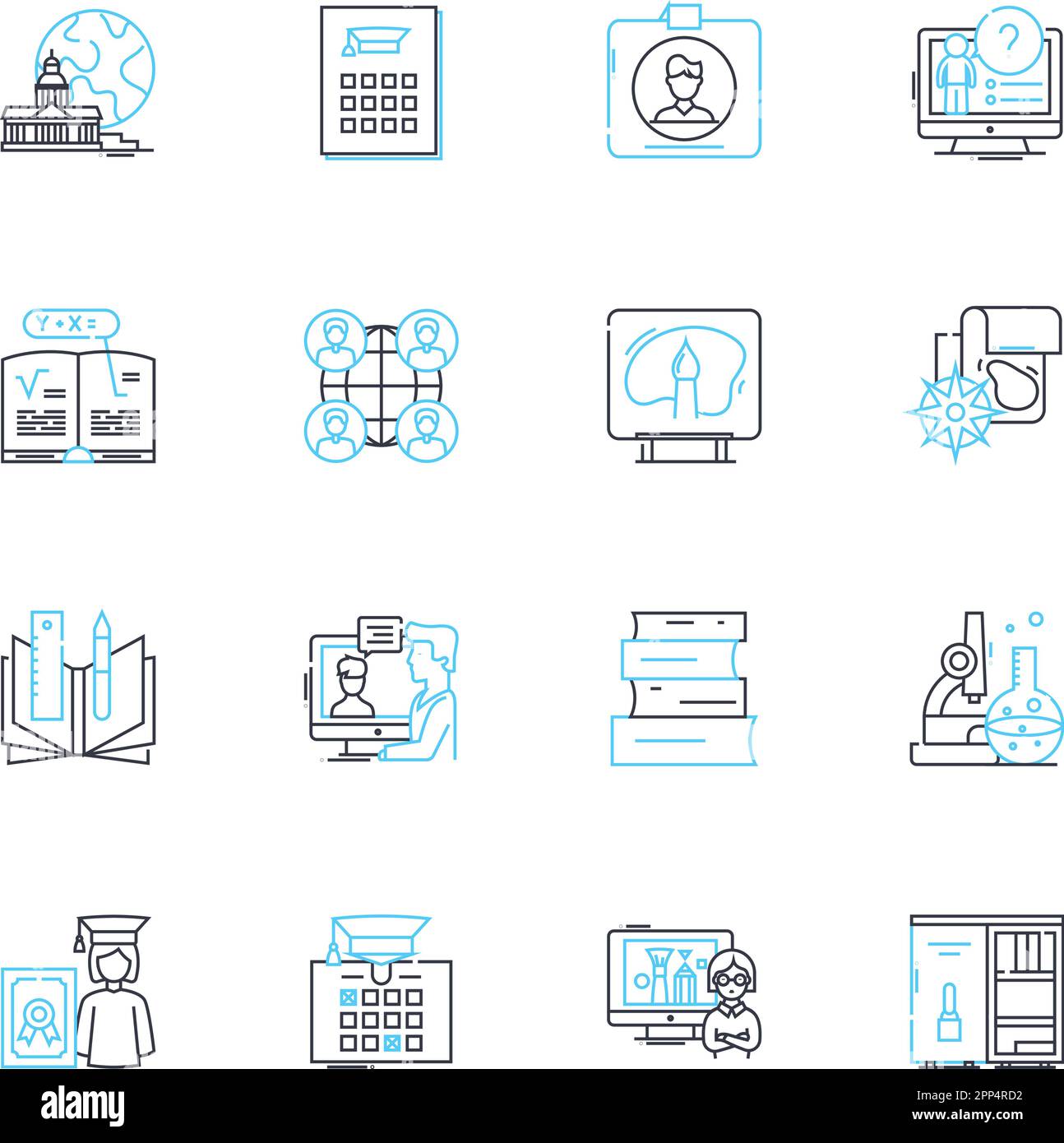 Technical Skills linear icons set. Coding, Engineering, Programming, Development, Designing, Nerking, Troubleshooting line vector and concept signs Stock Vector