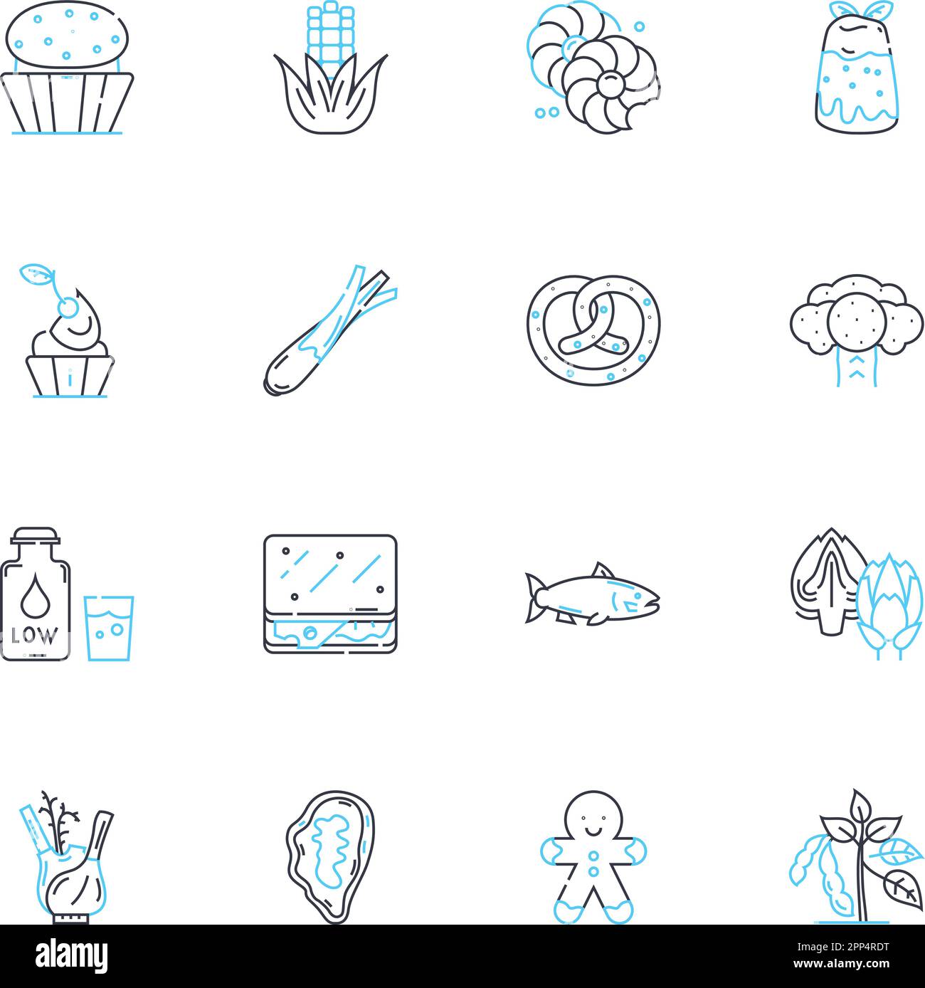 Culinary industry linear icons set. Ingredients, Cuisine, Flavors ...