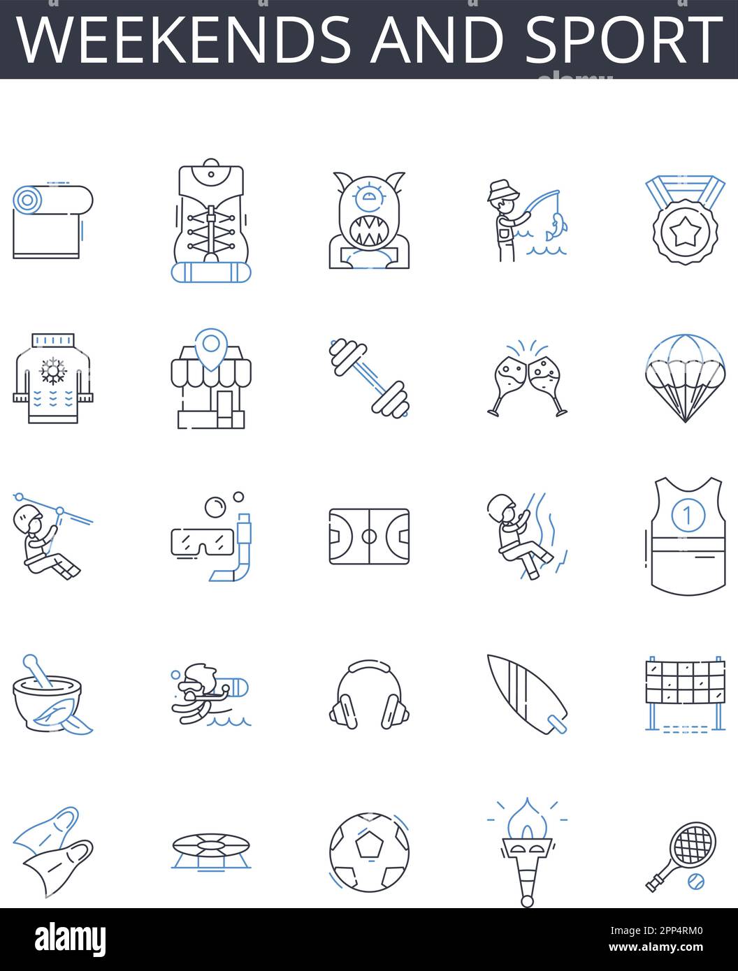 Weekends and sport line icons collection. Collaboration, Diversity ...