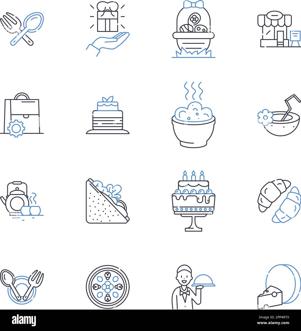 Bread bakery line icons collection. Yeast, Flour, Dough, Crusty, Fresh, Sourdough, Pastry vector and linear illustration. Rye,Artisan,Baguette outline Stock Vector