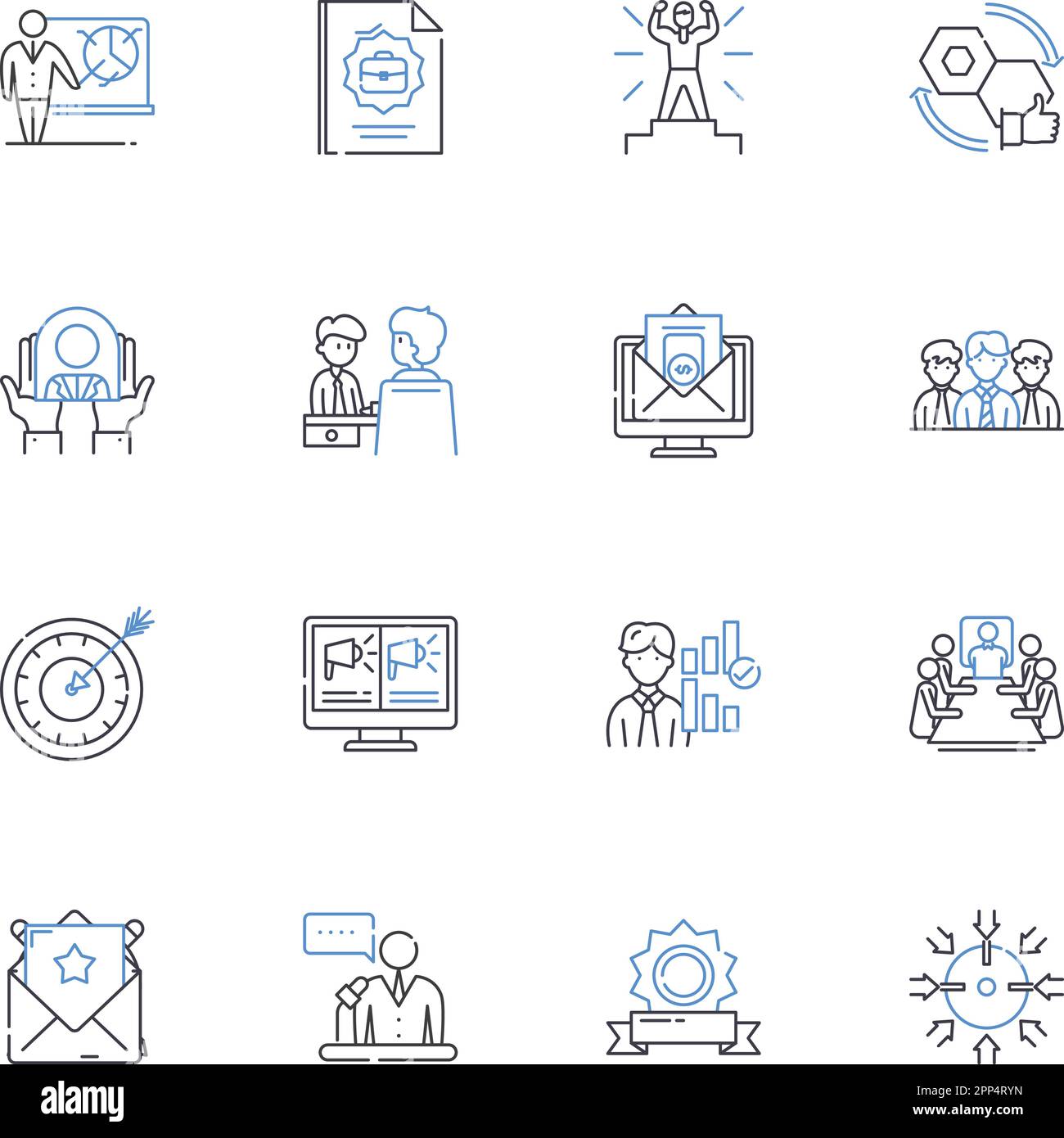 User-centered design line icons collection. Empathy, Iteration, Personas, User research, Accessibility, Prototype, Feedback vector and linear Stock Vector