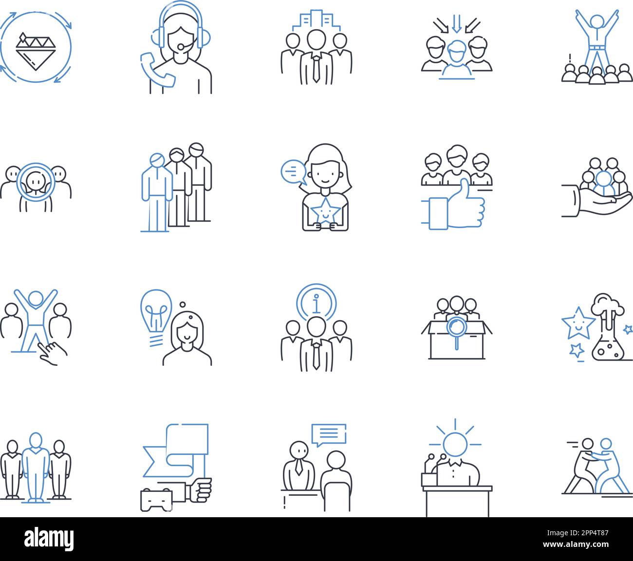 Competency mapping line icons collection. Skills, Proficiency ...