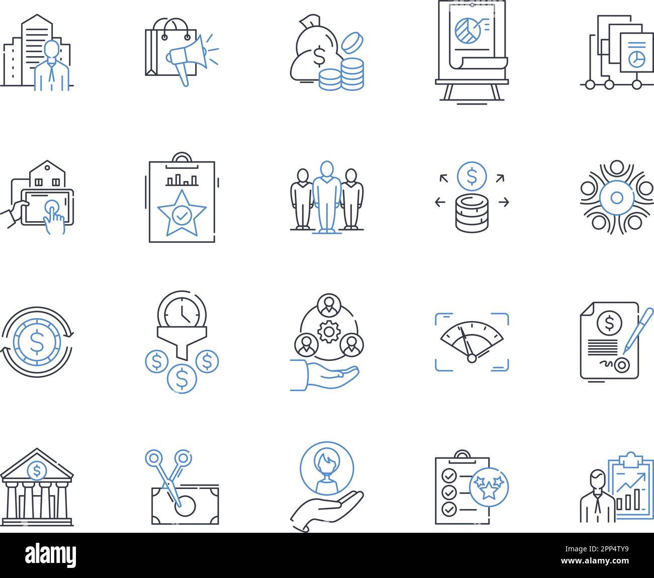 Corporate entity line icons collection. Business, Corporation, Organization, Company, Enterprise, Establishment, Institution vector and linear Stock Vector