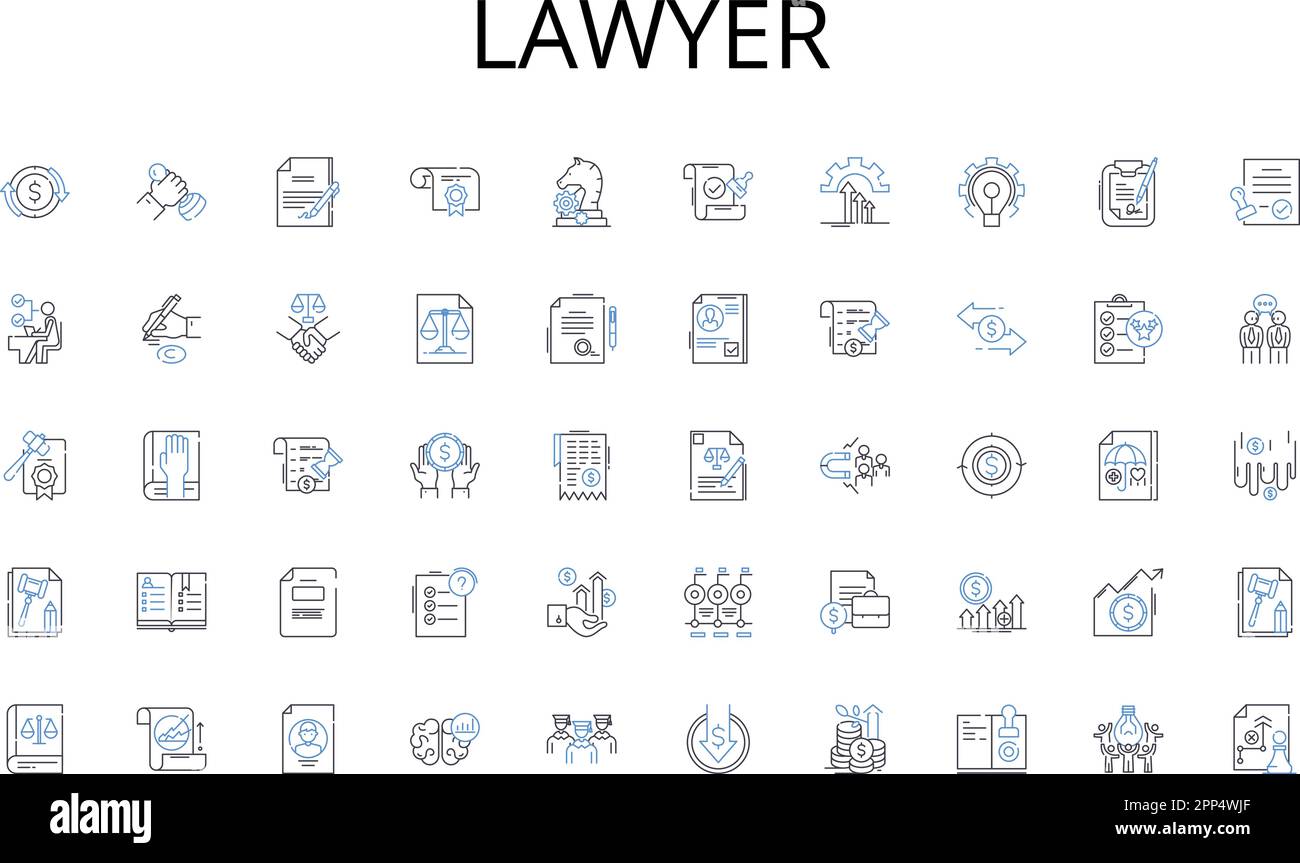 Lawyer line icons collection. Shipping, Transportation, Warehousing, Supply chain, Inventory, Distribution, Freight vector and linear illustration Stock Vector