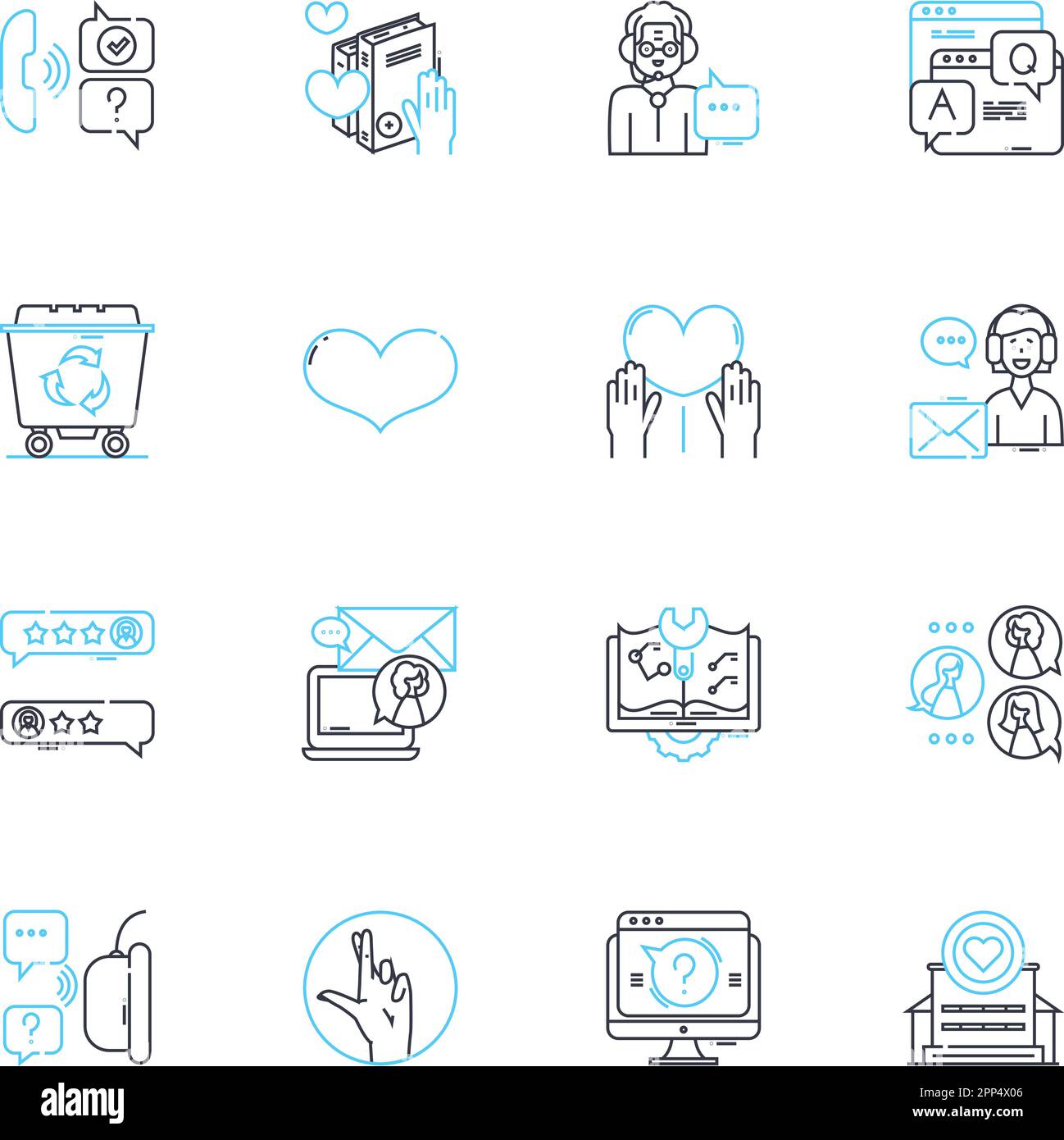 Mental Health linear icons set. Anxiety, Depression, Stress, Self ...