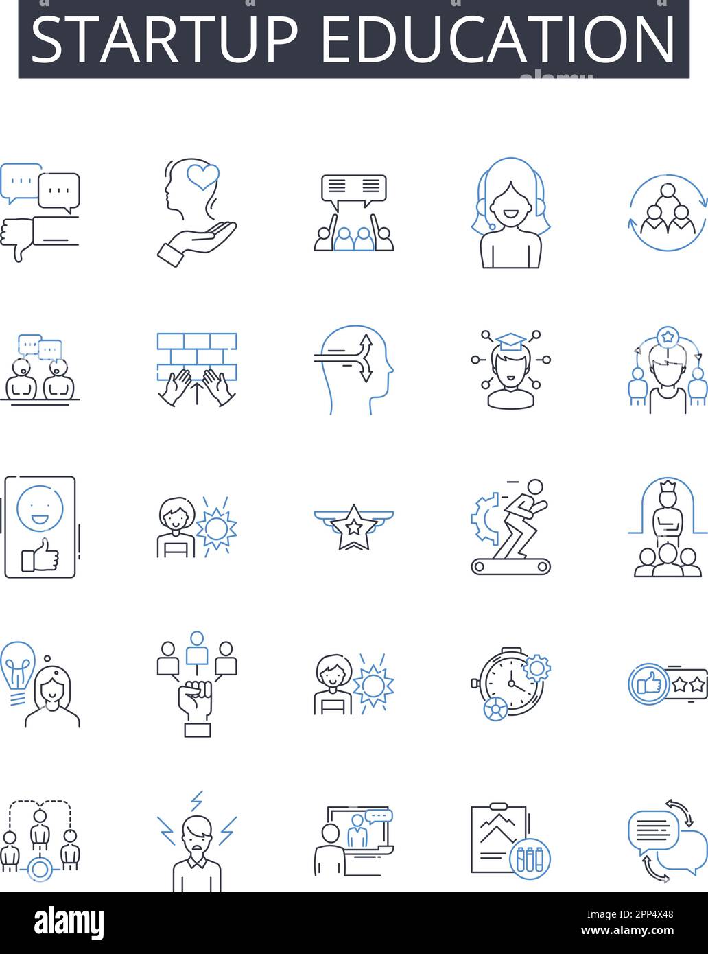 Startup education line icons collection. Extravagance, Luxurious ...