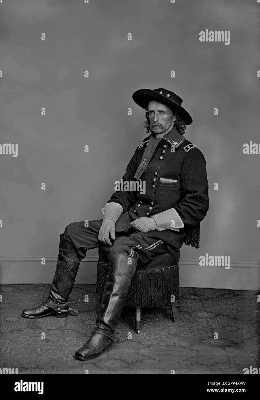 Major General George Armstrong Custer. Between 1860-65 Stock Photo
