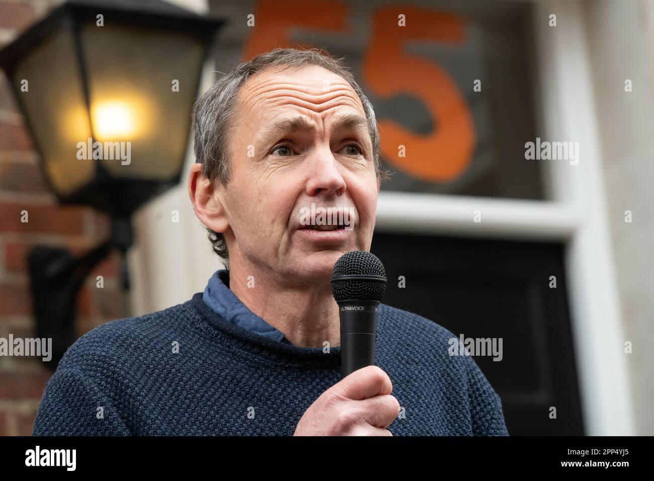 London, UK. 21 April, 2023. Professor Mike BernersLee addresses a